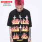 Hip-Hop Flame Printed Short-Sleeved T-Shirt