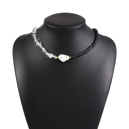 Crystal Pearl Woven Necklace