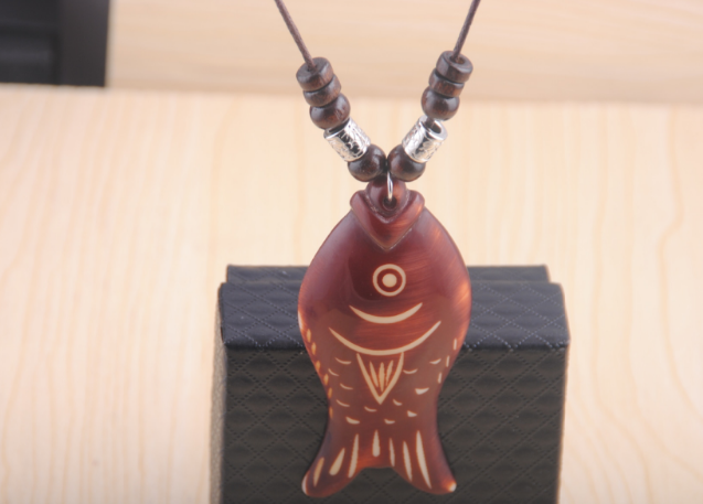 Wooden Fish Necklace