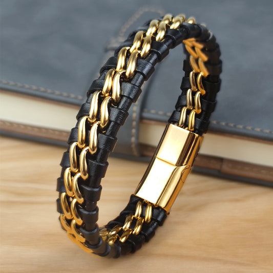 Magnetic Clasp Leather Style Bracelet